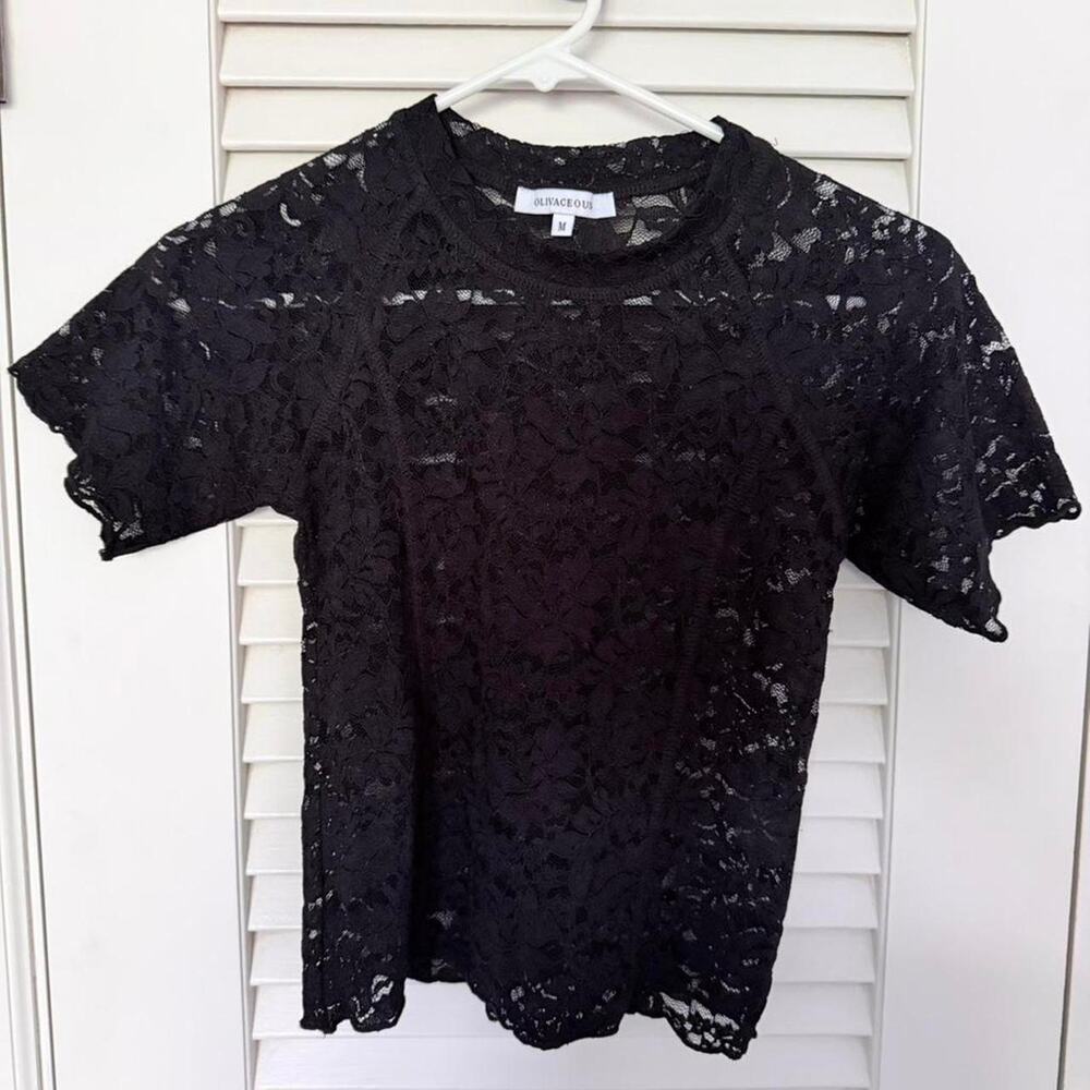 Olivia elis black lace top